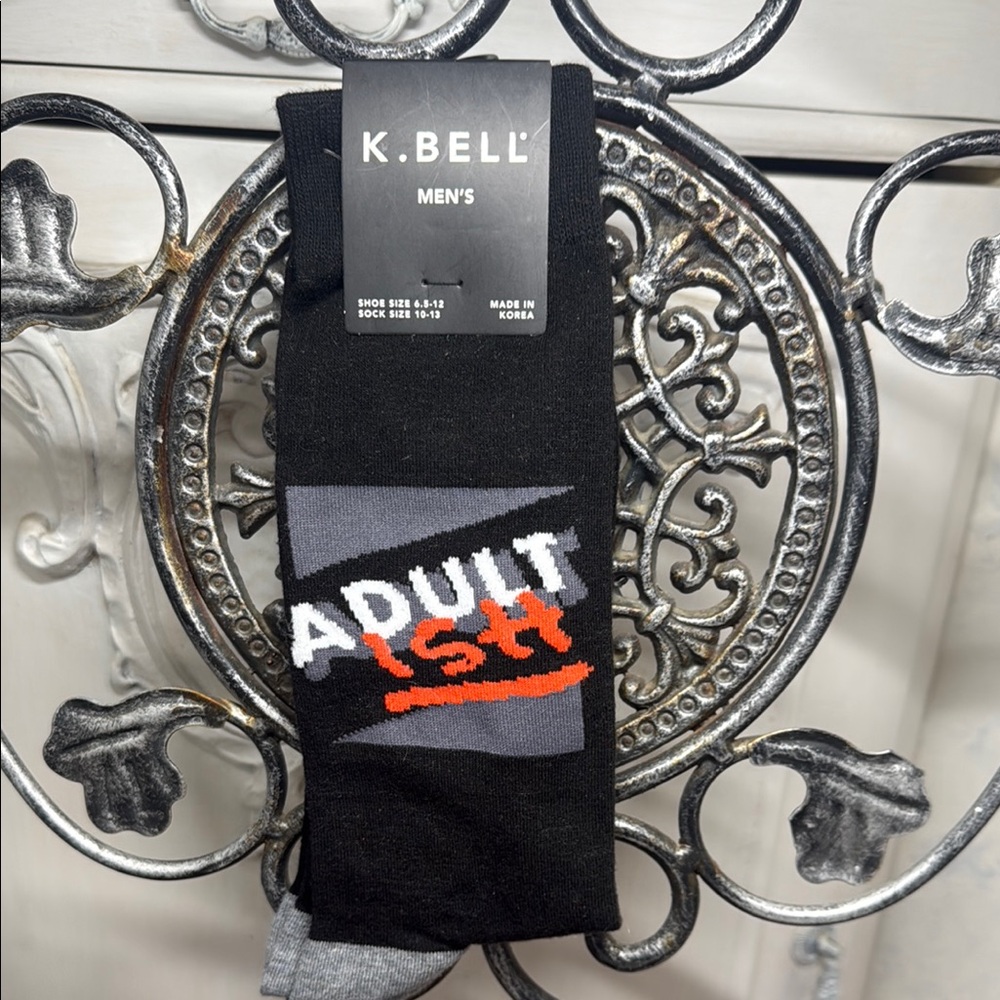 Men's Black Socks - Adult-ish Design